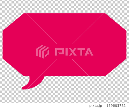 Simple color speech bubble, elongated cloud shape Simple color speech bubble, elongated cloud shape 139603781