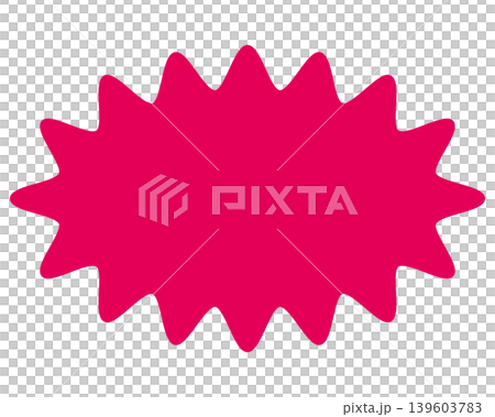 Simple color speech bubble with a long, rounded, jagged shape 139603783