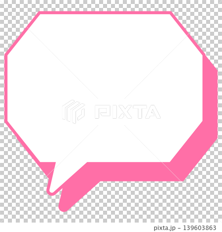 Simple color line speech bubble - octagonal shape with corners Simple color line speech bubble - octagonal shape with corners 139603863