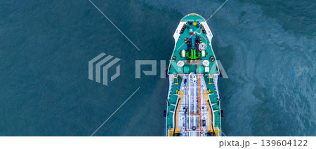 Aerial view oil and gas tanker ship freight shipping oil and gas, Global business freight shipping import export logistic transportation oil and gas product tanker ship, Sea freight oil product tanker Aerial view oil and gas tanker ship freight shipping oil and gas, Global business freight shipping import export logistic transportation oil and gas product tanker ship, Sea freight oil product tanker 139604122