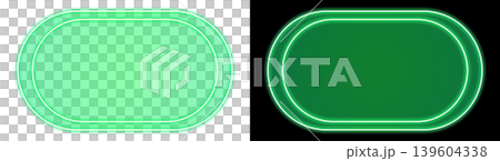 閃亮的綠色霓虹藥丸狀雙線邊框,帶有透明和黑色背景——裝飾性 UI 素材 閃亮的綠色霓虹藥丸狀雙線邊框,帶有透明和黑色背景——裝飾性 UI 素材 139604338