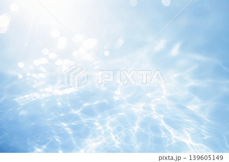透明感のある水面と柔らかい光のボケ背景 透明感のある水面と柔らかい光のボケ背景 139605149