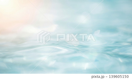 透明感のある水面と柔らかい光のボケ背景 透明感のある水面と柔らかい光のボケ背景 139605150