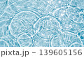 透明感のある青い水面に広がる波紋 139605156