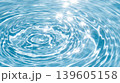 透明感のある青い水面に広がる波紋 139605158