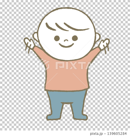 Waving child pink Waving child pink 139605284