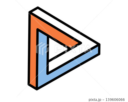 An impossible Penrose triangle optical illusion vector illustration. Creative thinking, logic puzzles, geometric art, abstract concepts, infinity loops, visual paradoxes. Paradoxical three An impossible Penrose triangle optical illusion vector illustration. Creative thinking, logic puzzles, geometric art, abstract concepts, infinity loops, visual paradoxes. Paradoxical three 139606066