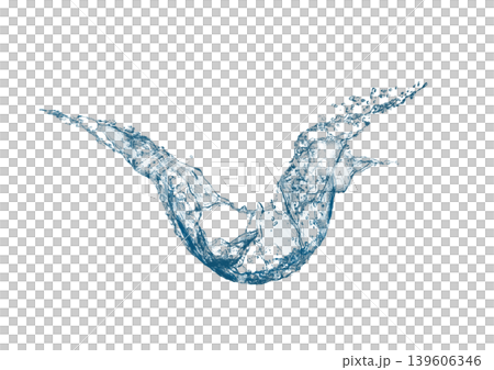 Abstract, transparent 3D illustration of waves and splashes | Clean and fluid water wave splash Abstract, transparent 3D illustration of waves and splashes | Clean and fluid water wave splash 139606346