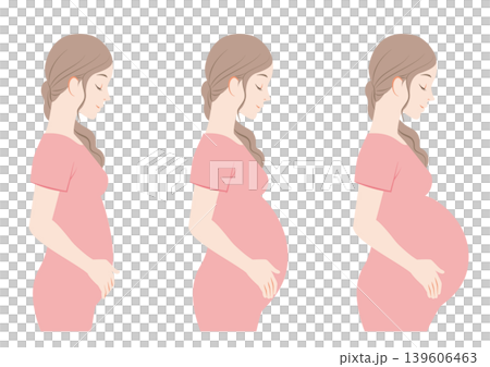 Pregnant women: early, middle, and late stages 139606463