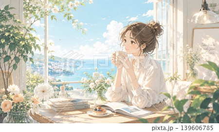 カフェの女性 139606785