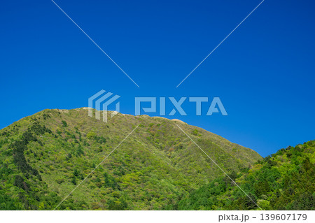 三瓶山の新緑と澄んだ青空の風景 三瓶山の新緑と澄んだ青空の風景 139607179