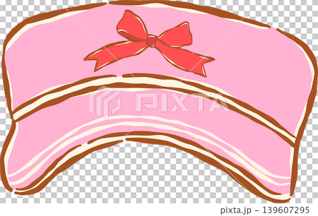 Coquette Pink Tennis Cap with Red Bow Whimsical Sketchy Hand Drawn Coquette Pink Tennis Cap with Red Bow Whimsical Sketchy Hand Drawn 139607295