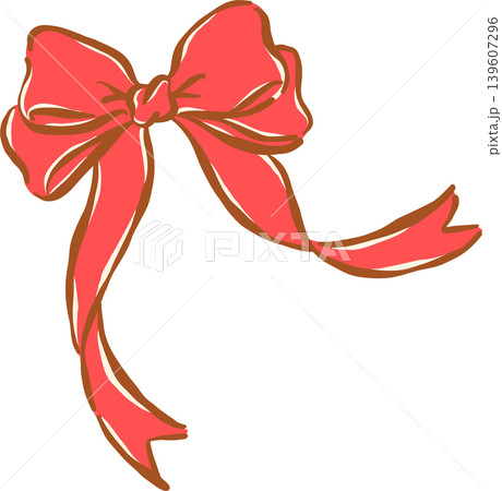 Sketchy Large Red Bow with long ribbon Whimsical Hand Drawn Sketchy Large Red Bow with long ribbon Whimsical Hand Drawn 139607296