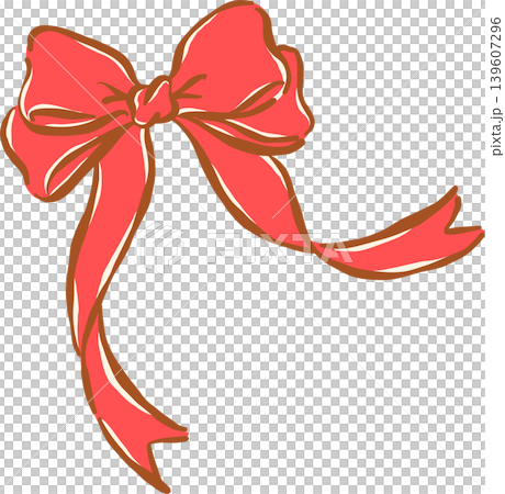 Sketchy Large Red Bow with long ribbon Whimsical Hand Drawn Sketchy Large Red Bow with long ribbon Whimsical Hand Drawn 139607296