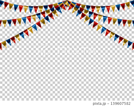 Garland triangle, curved, three colors 1 gold F1 Garland triangle, curved, three colors 1 gold F1 139607582