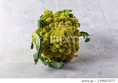 Raw green tasty romanesco cabbage 139607877