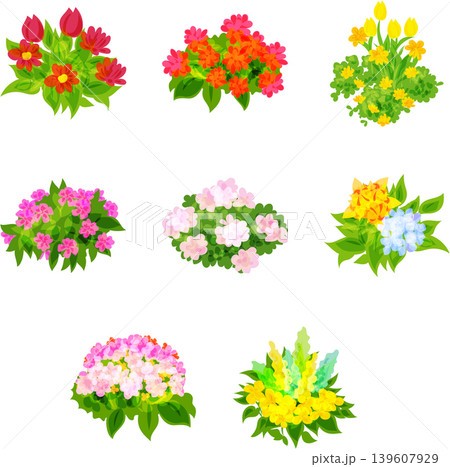色とりどりの植物を集めた癒しのイラストセットです。 139607929