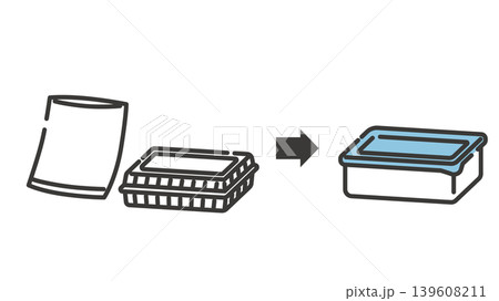 プラスチック容器の代わりにタッパを使うイラスト 139608211