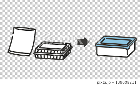 プラスチック容器の代わりにタッパを使うイラスト 139608211