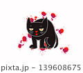 睨む黒い化け猫のイラスト 139608675
