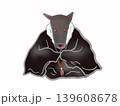 着物を着て座る犬神のイラスト 139608678