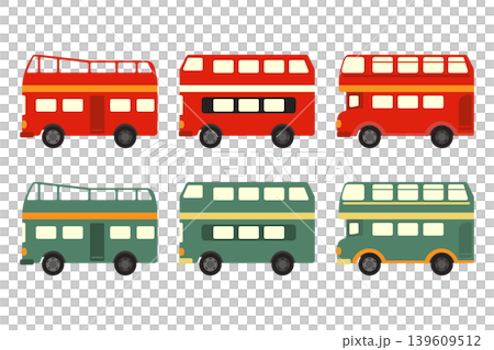 Double-decker bus illustration set Double-decker bus illustration set 139609512