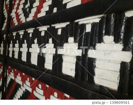 Small Gate Pattern or Candi Ornament on Traditional Bamboo Weaving Small Gate Pattern or Candi Ornament on Traditional Bamboo Weaving 139609561