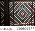 3D Cube Pattern on Traditional Javanese Bamboo Weaving Wall 139609577