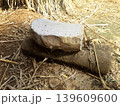 Traditional Javanese stone sharpener used for sharpening sickles before gardening in Indonesia. 139609600