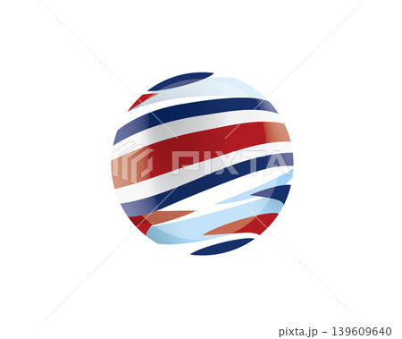 The Costa Rica flag in an abstract sphere The Costa Rica flag in an abstract sphere 139609640