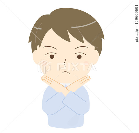 NGポーズをする男性のイラスト NGポーズをする男性のイラスト 139609691