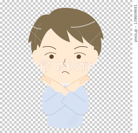 NGポーズをする男性のイラスト NGポーズをする男性のイラスト 139609691