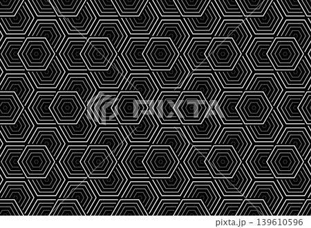 Abstract geometric pattern with stripes, lines. Seamless vector background. White and black ornament. Simple lattice graphic design. 139610596