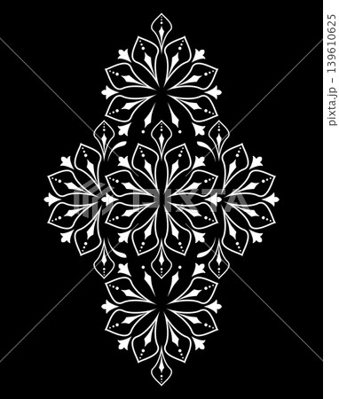Damask graphic ornament. Floral design element. Black and white vector pattern. Damask graphic ornament. Floral design element. Black and white vector pattern. 139610625