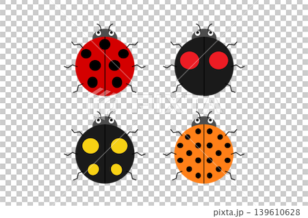 Illustrations of ladybugs with various patterns Illustrations of ladybugs with various patterns 139610628