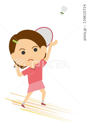 女子バドミントン選手のイメージイラスト 139610724