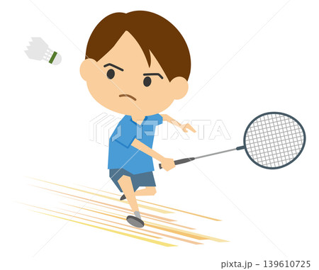 男子バドミントン選手のイメージイラスト 139610725
