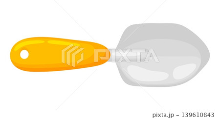 Garden Trowel with Orange Handle Flat Clipart 139610843
