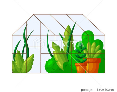 Glass Greenhouse with Green Plants Clipart Glass Greenhouse with Green Plants Clipart 139610846
