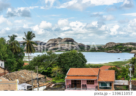 The mountain range at Ilha dos Preas in Chaval, Ceara, Brazil. Seen from the Stone of the Grotto of Our Lady of Lourdes The mountain range at Ilha dos Preas in Chaval, Ceara, Brazil. Seen from the Stone of the Grotto of Our Lady of Lourdes 139611057