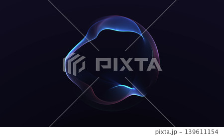 Blue purple glowing energy sphere with fluid neon waves on dark background, abstract futuristic orb with soft plasma light and digital depth. Blue purple glowing energy sphere with fluid neon waves on dark background, abstract futuristic orb with soft plasma light and digital depth. 139611154