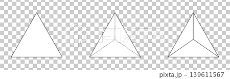 A set of simple triangular pyramid vector illustrations. Illustrations for mathematical geometry and volume problems. A set of simple triangular pyramid vector illustrations. Illustrations for mathematical geometry and volume problems. 139611567