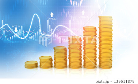 Finance background with abstract Growth graph chart 139611879