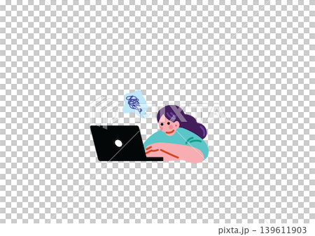 仕事に行き詰まる女性のイラスト 139611903