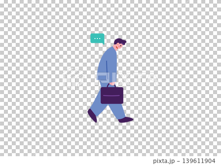 歩きながら落ち込むサラリーマン男性のイラスト 139611904