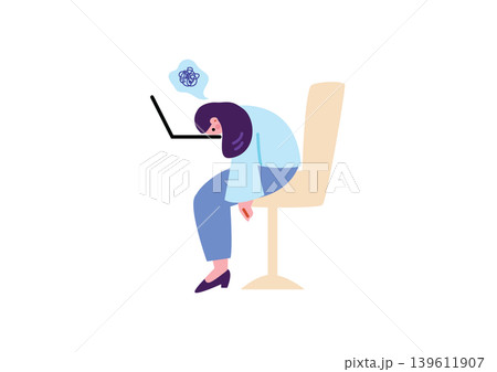 仕事に行き詰まる女性のイラスト 仕事に行き詰まる女性のイラスト 139611907