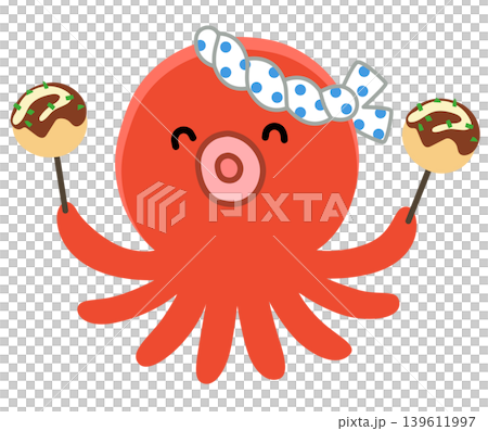 たこ焼き かわいいタコのキャラクター たこ焼き かわいいタコのキャラクター 139611997