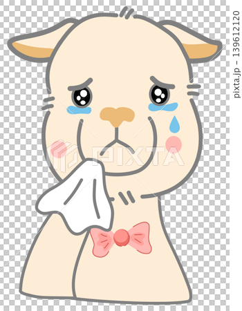 Cute Crying Alpaca Character 139612120
