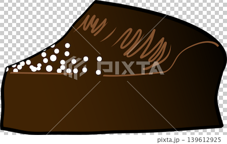A simple illustration of a sliced chocolate cake. 139612925