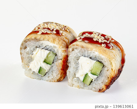 Roll Canada with eel and cream cheese Roll Canada with eel and cream cheese 139613061